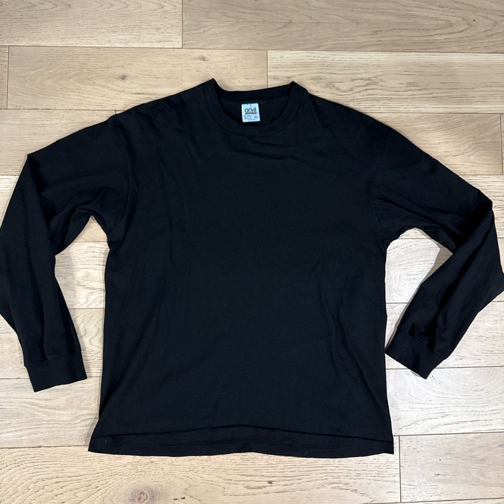 Single Stitch Black Anvil blank long sleeve t shirt